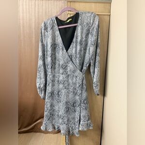 Gianni Bini Black and Gray Snake Print Dress